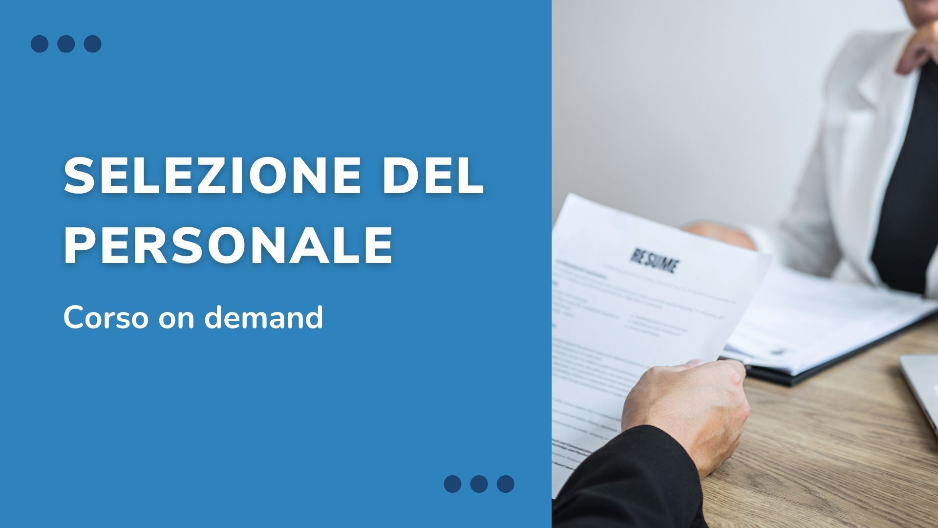 Corso online Selezione del personale